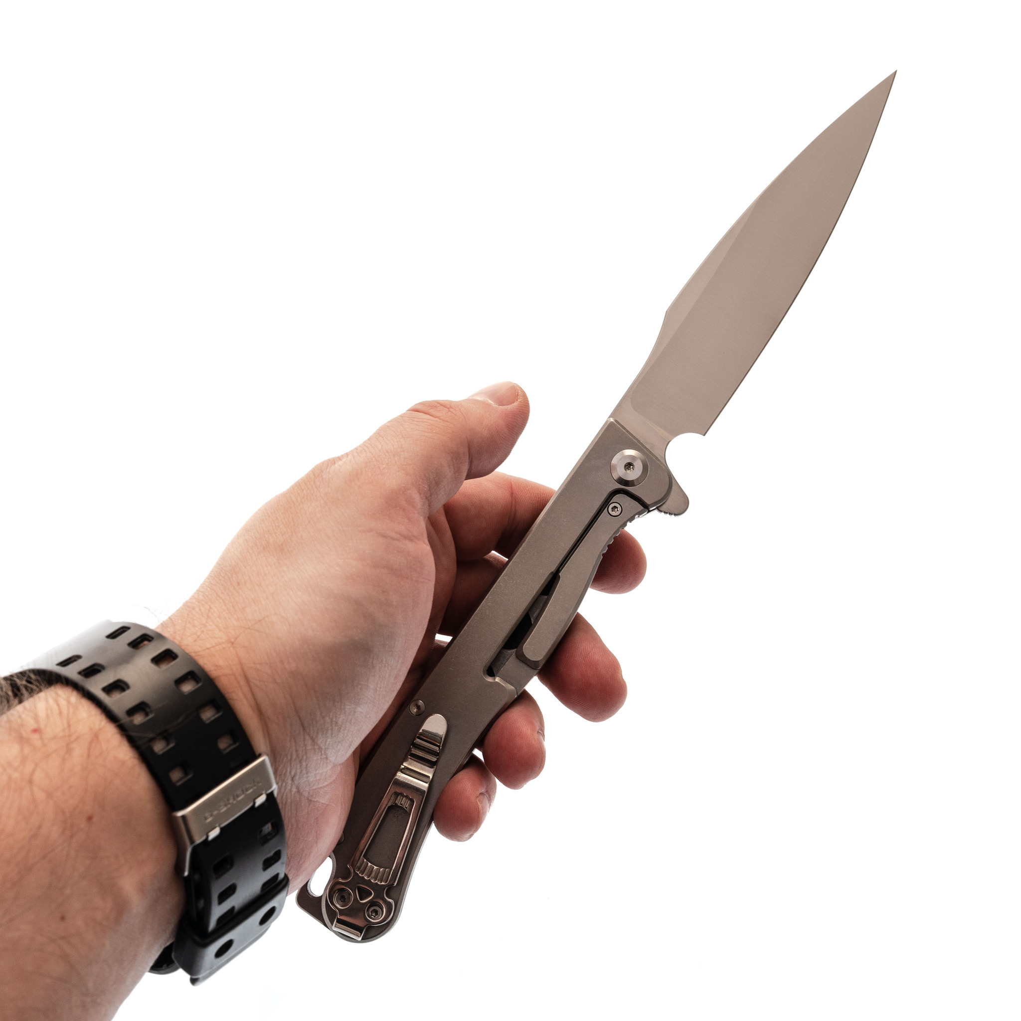 Складной нож Daggerr Condor Black Satin, сталь 154CM, рукоять G10 - фото 7