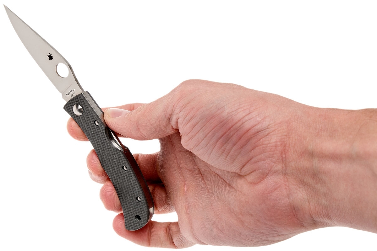 Нож складной Baby Horn Spyderco CX08GGYP, сталь VG-10 Satin Plain, рукоять стеклотекстолит G10, серый от Ножиков