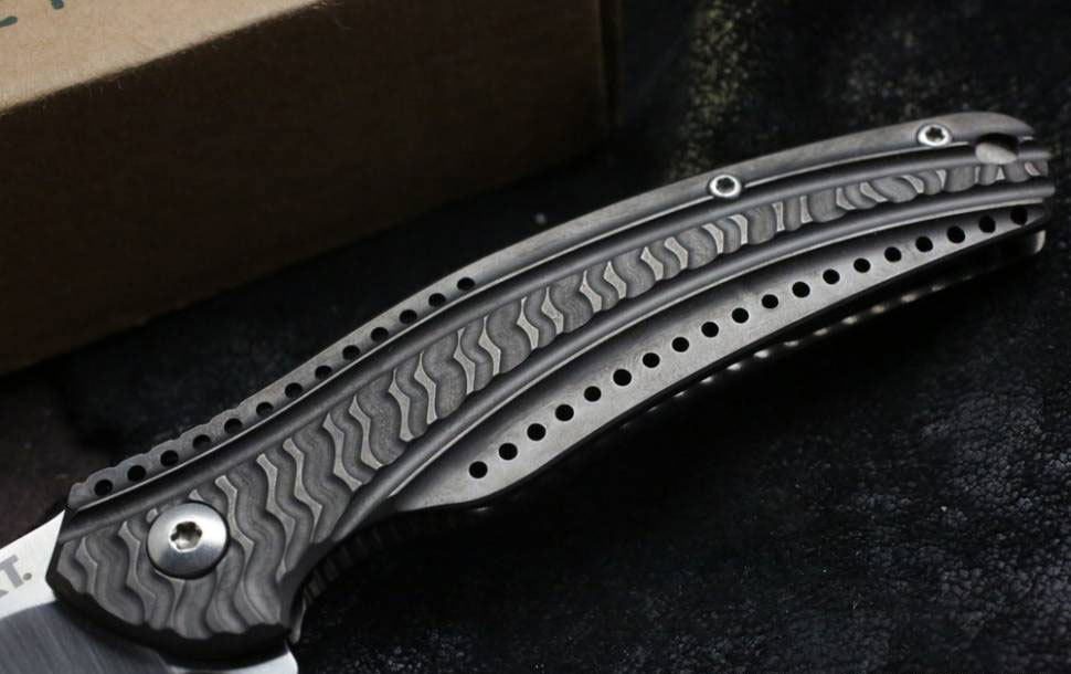 фото Складной нож crkt ripple 2 gray, сталь acuto 440, рукоять нержавеющая сталь