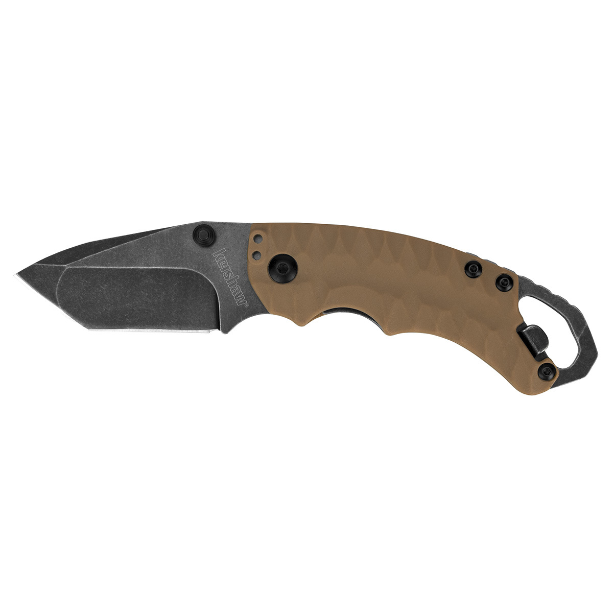Нож складной Shuffle II - KERSHAW 8750TTANBW, сталь 8Cr13MoV c покрытием BlackWash™, рукоять термопластик GFN коричневого цвета