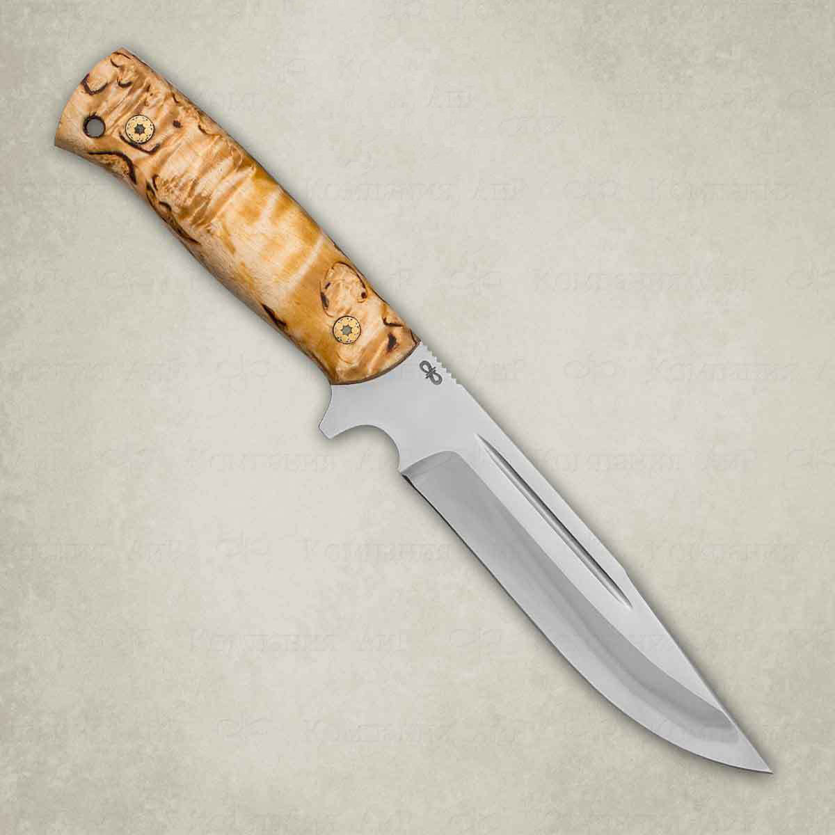 нож аир лиса сталь zd 0803 рукоять карельская береза алюминий Нож разделочный АиР 
