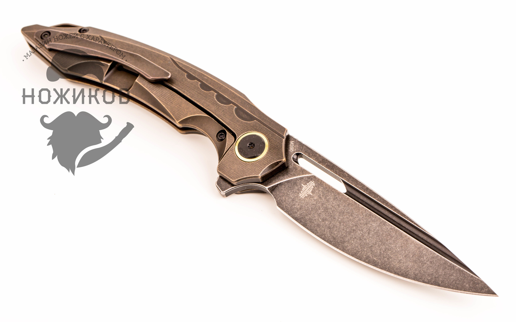 Складной нож Bestech BT1811A, сталь M390, рукоять титан - фото 4