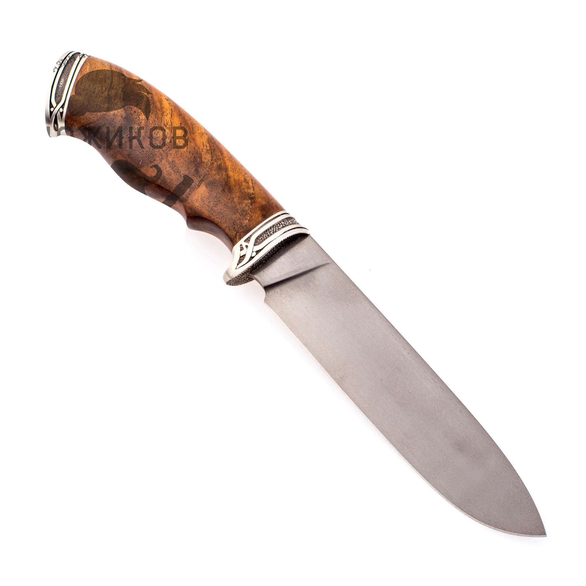 Нож разделочный C11, сталь Х12МФ, кап ореха, 260 мм Слон - фото 4