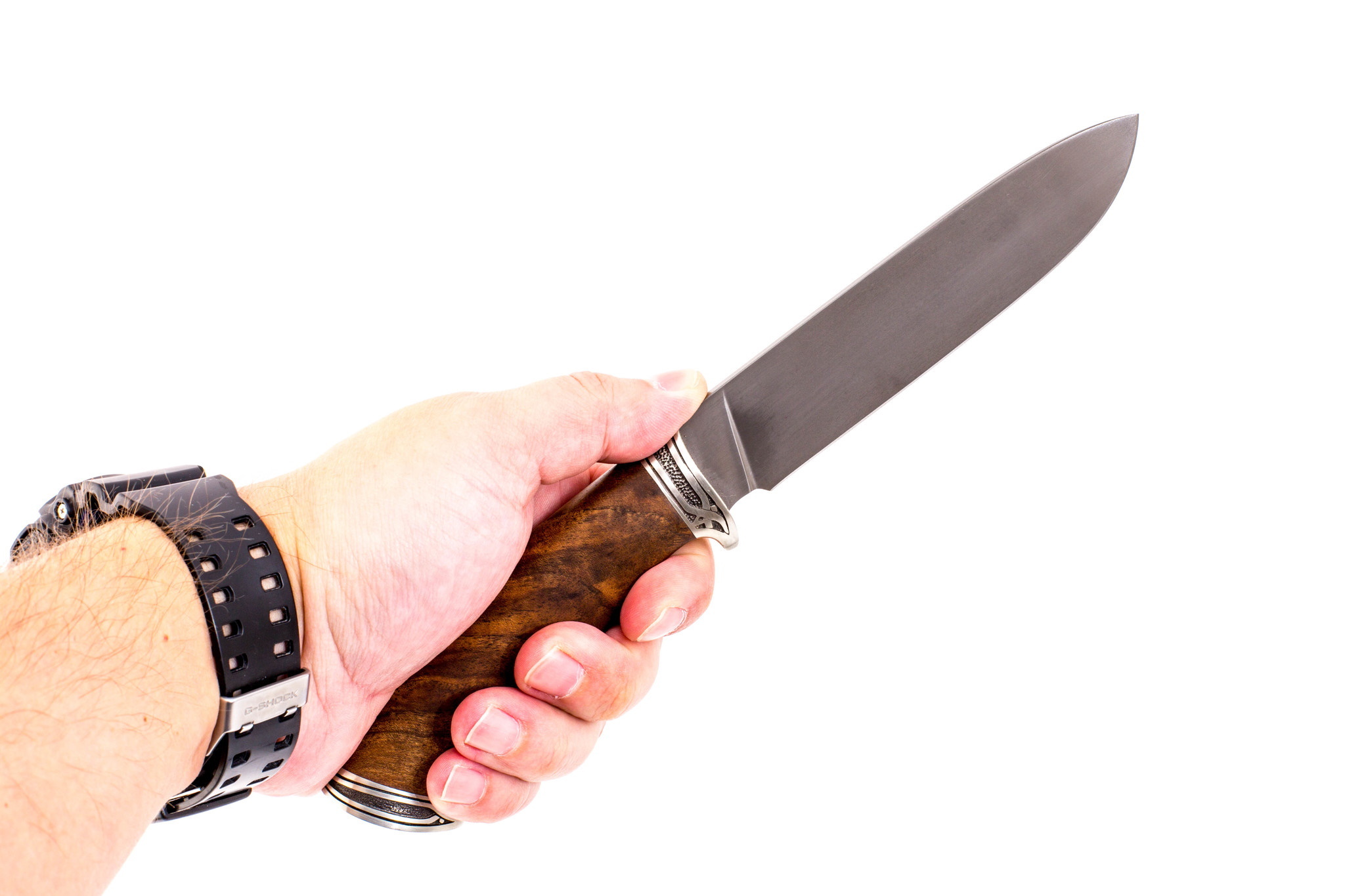 Нож разделочный C11, сталь Х12МФ, кап ореха, 260 мм Слон - фото 6