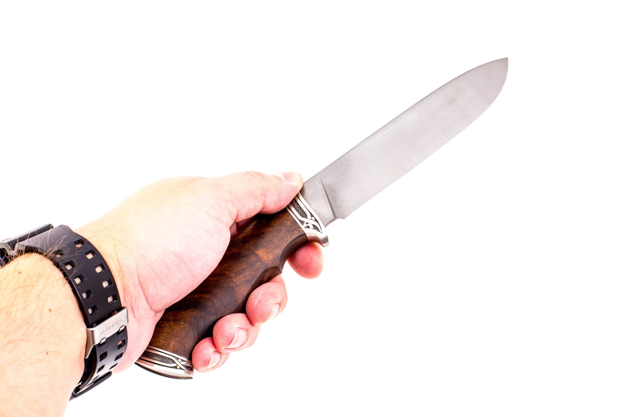 Нож разделочный C11, сталь Х12МФ, кап ореха, 260 мм Слон от Ножиков