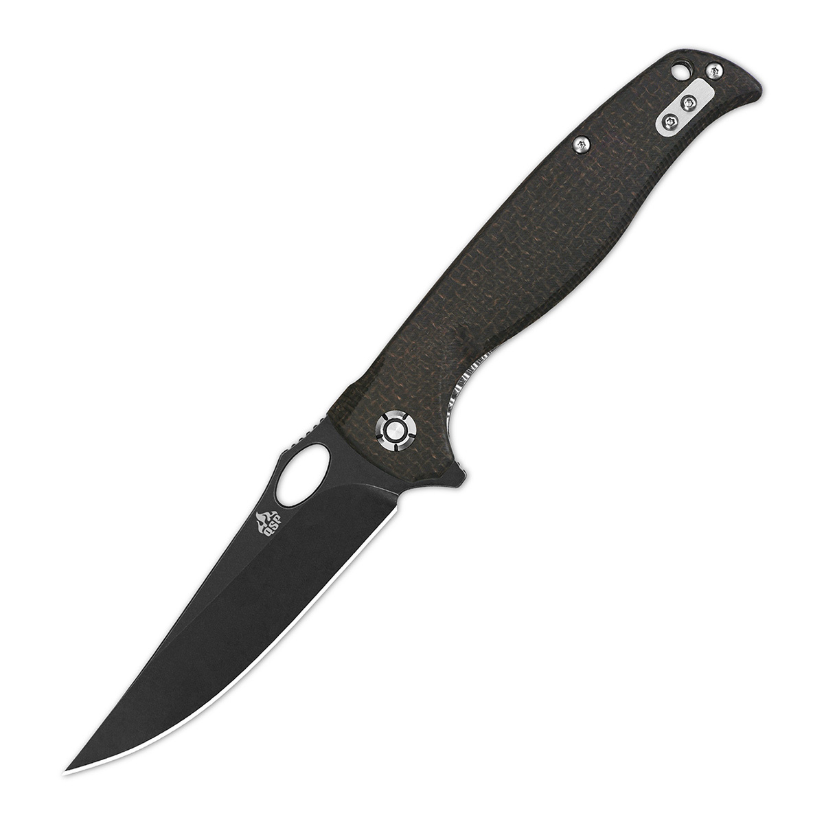 Складной нож QSP Gavial, сталь D2, рукоять микарта, черный - фото 1