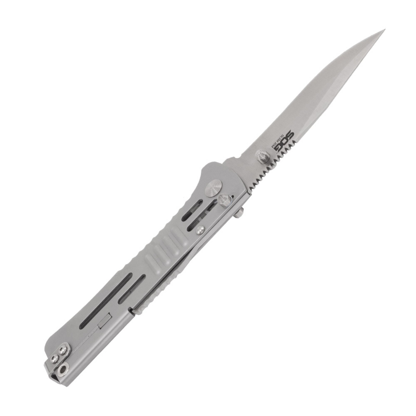 Складной нож SlimJim - SOG SJ31, сталь AUS-8, рукоять сталь 420, серебристый - фото 10
