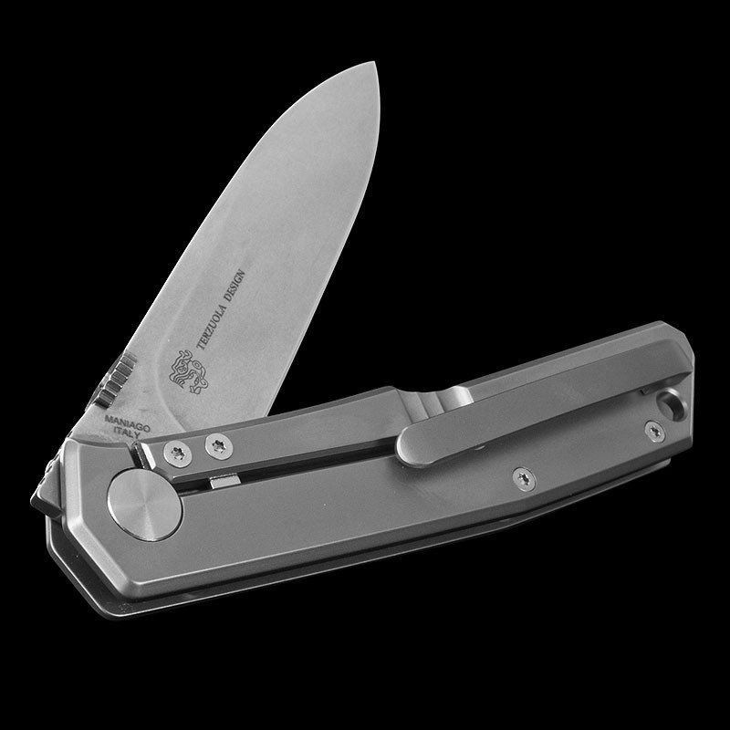 фото Складной нож fox terzuola, сталь n690, рукоять титановый сплав 6al4v, серый