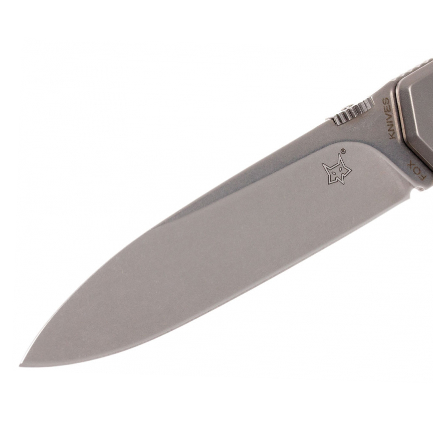 фото Складной нож fox terzuola, сталь n690, рукоять титановый сплав 6al4v, серый