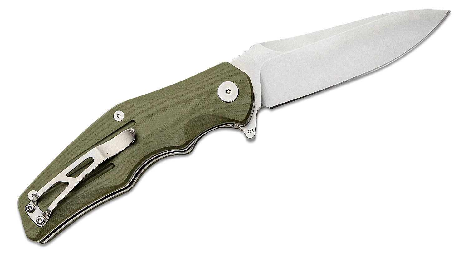 Складной нож QSP Pangolin, сталь D2, рукоять G10, зеленый - фото 2