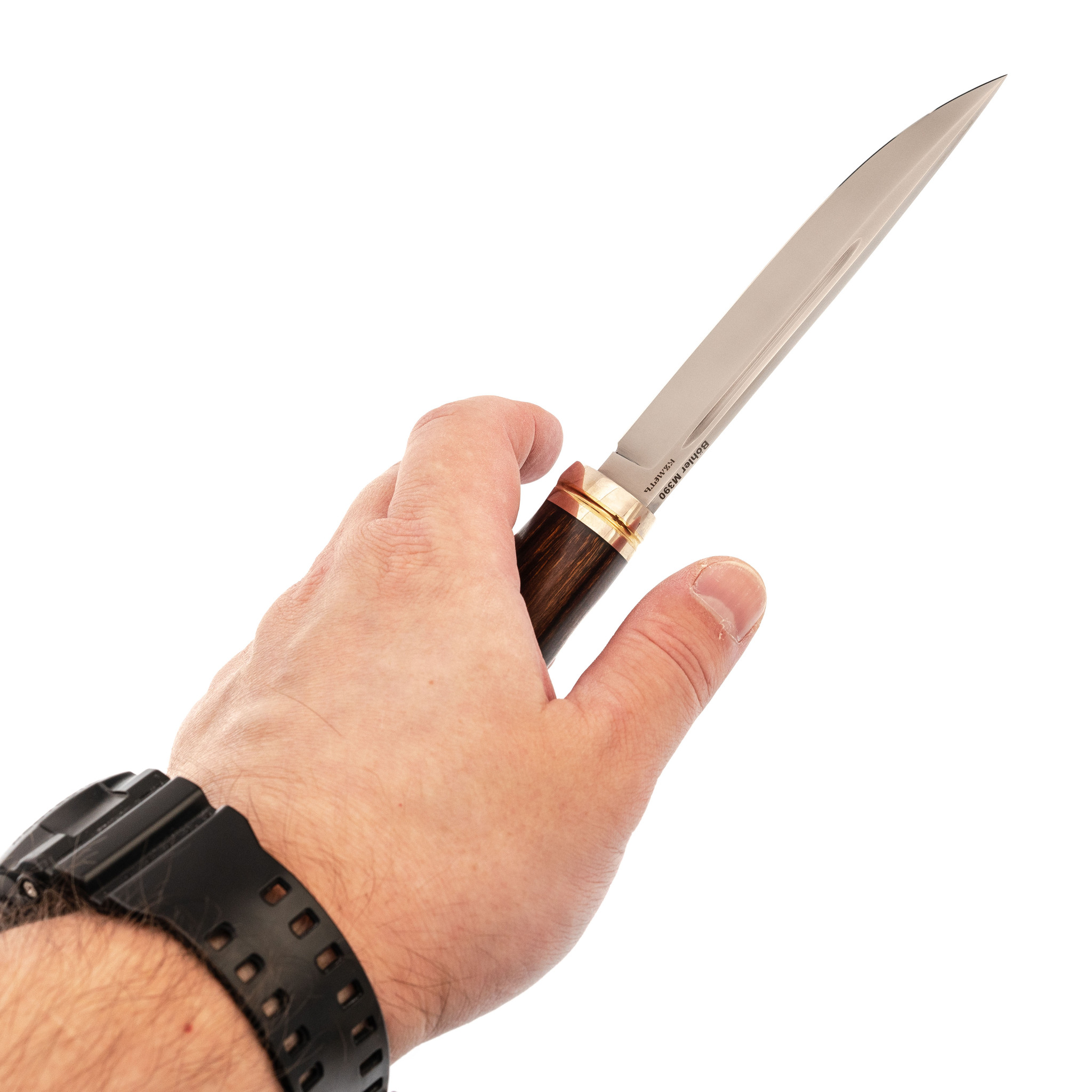 Нож Кухонный, сталь M390, рукоять карельская береза - фото 6