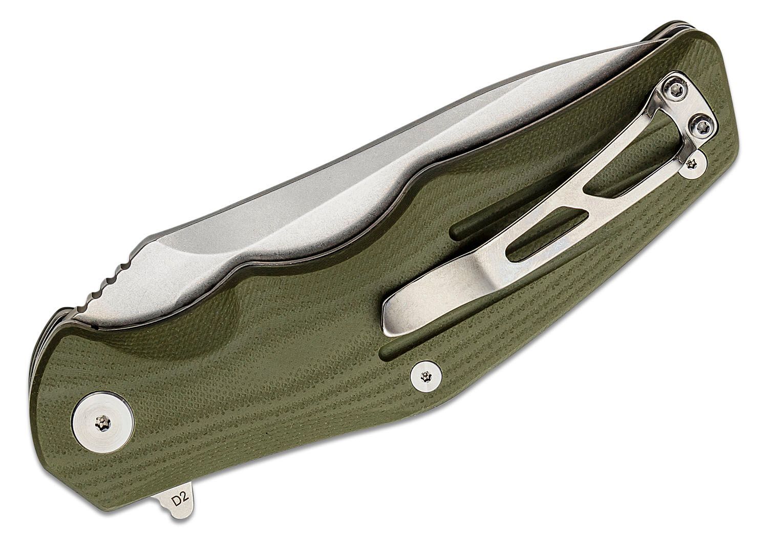 Складной нож QSP Pangolin, сталь D2, рукоять G10, зеленый - фото 4