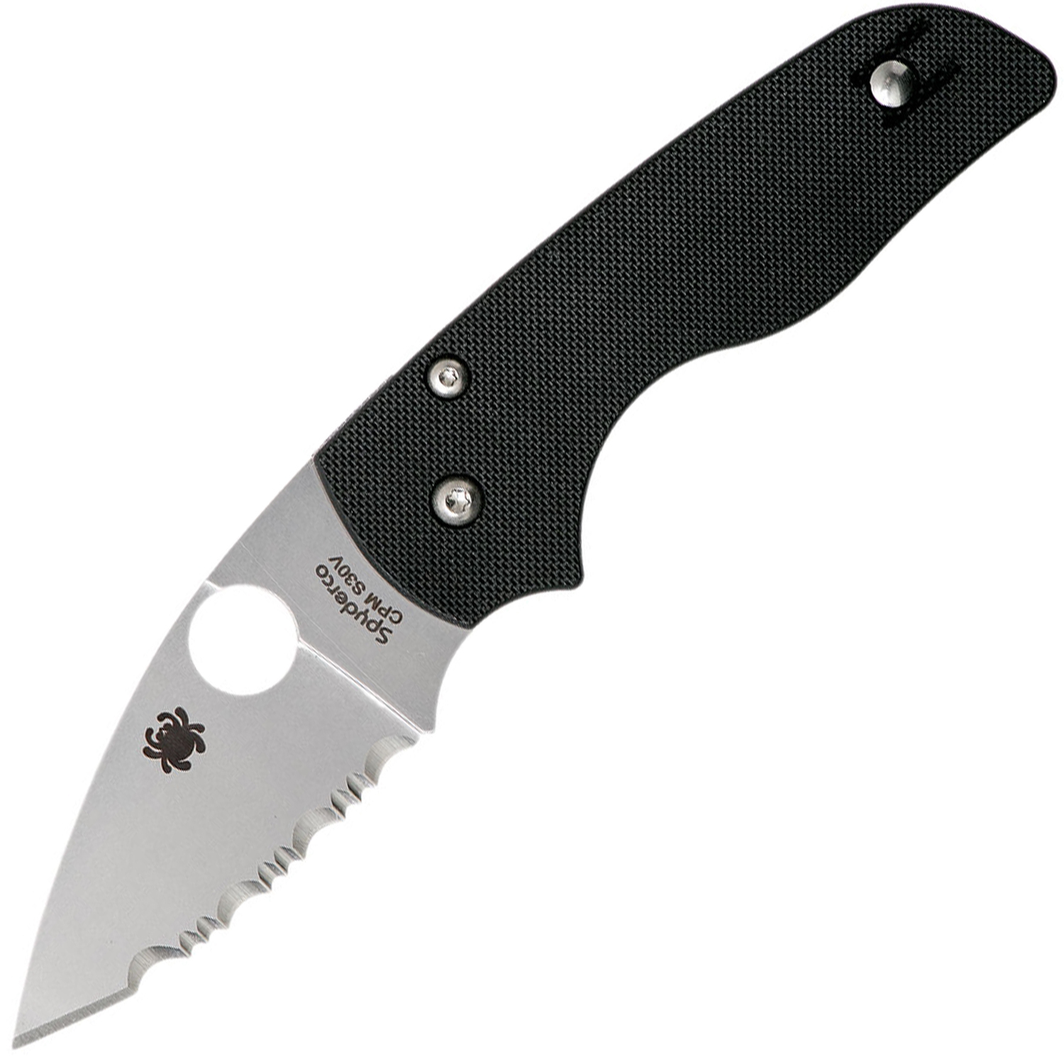 Нож складной Lil' Native - Spyderco 230GS, сталь Crucible CPM® S30V™ Satin Serrated, рукоять стеклотекстолит G10, чёрный - фото 1