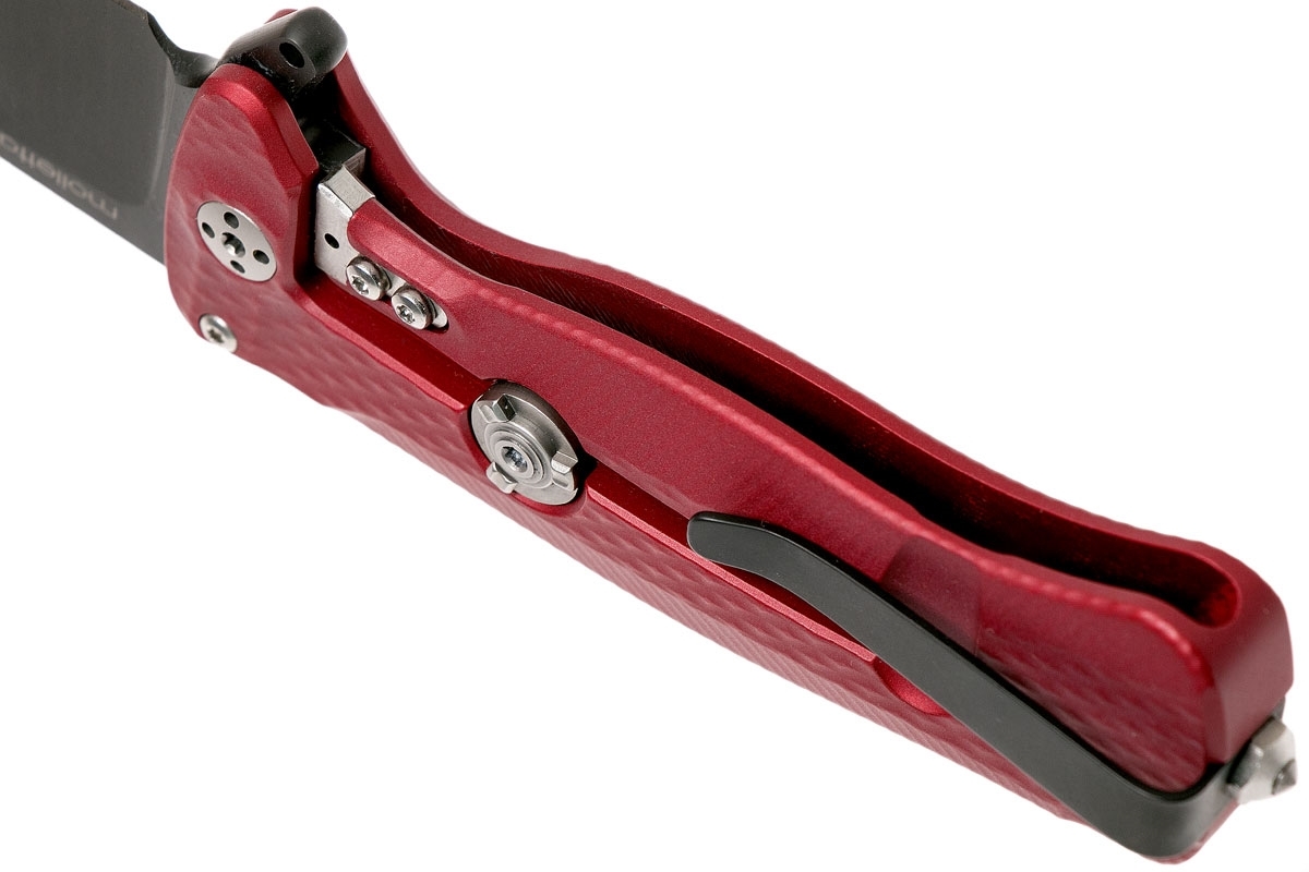 Нож складной LionSteel SR22A RB Mini, сталь Uddeholm Sleipner® Black Finish, рукоять алюминий (Solid®), красный - фото 6