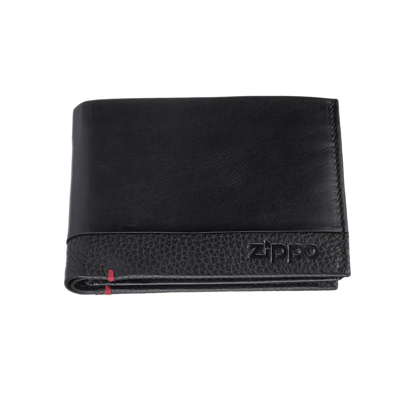 Портмоне ZIPPO с защитой от сканирования RFID, чёрное, натуральная кожа, 1229 см - фото 1