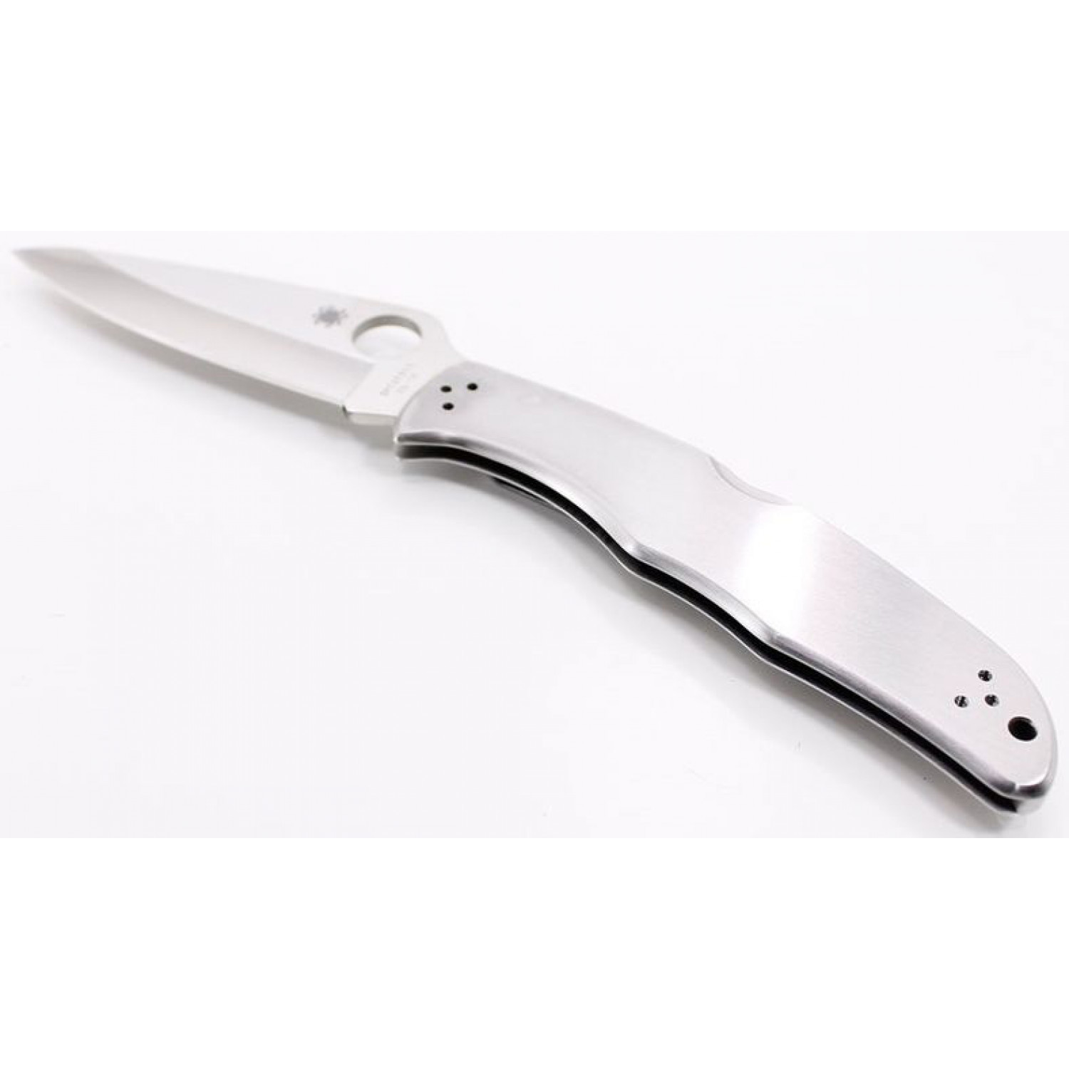 Складной нож Endura 4 - Spyderco 10P, сталь VG-10 Satin Plain, рукоять нержавеющая сталь - фото 5