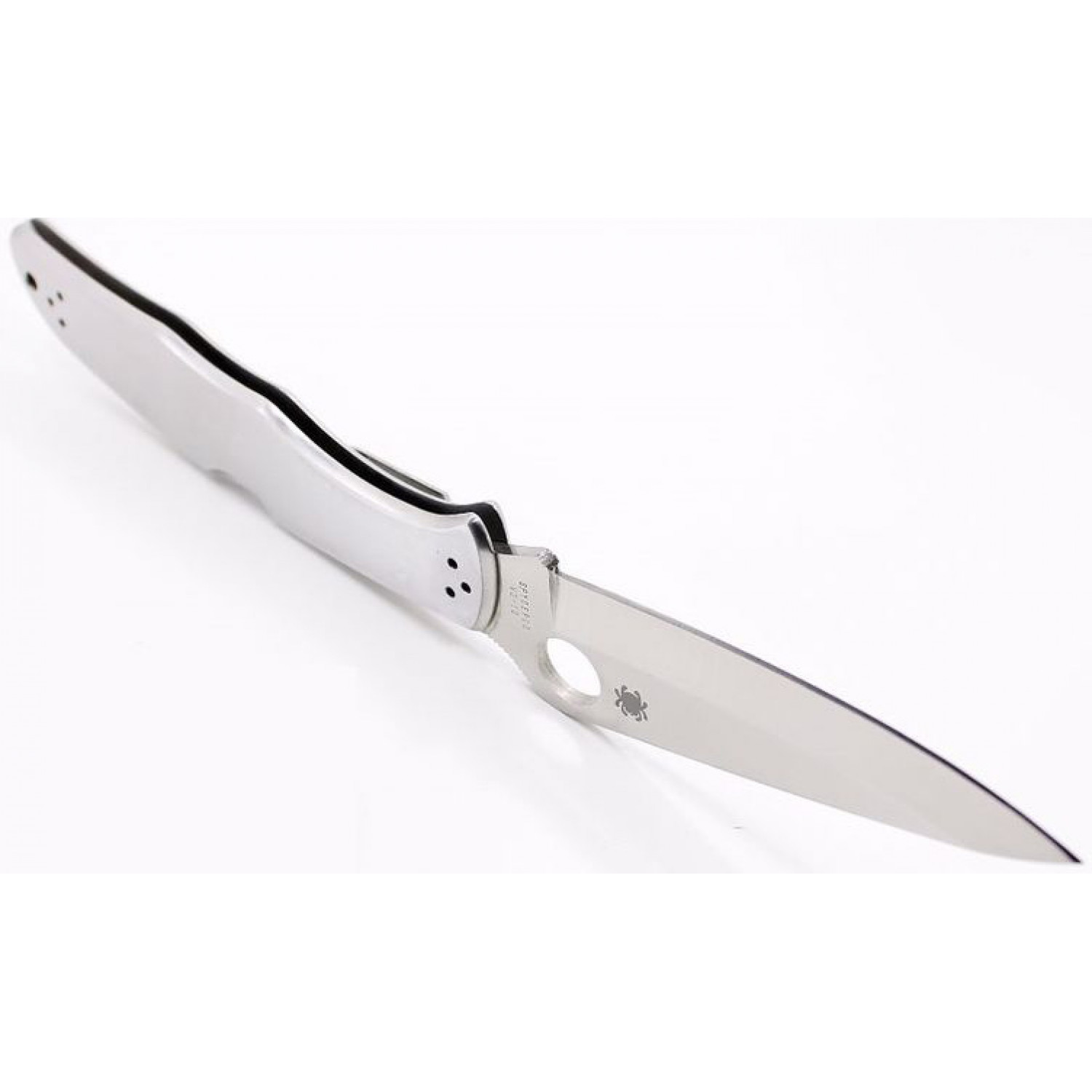 Складной нож Endura 4 - Spyderco 10P, сталь VG-10 Satin Plain, рукоять нержавеющая сталь - фото 6