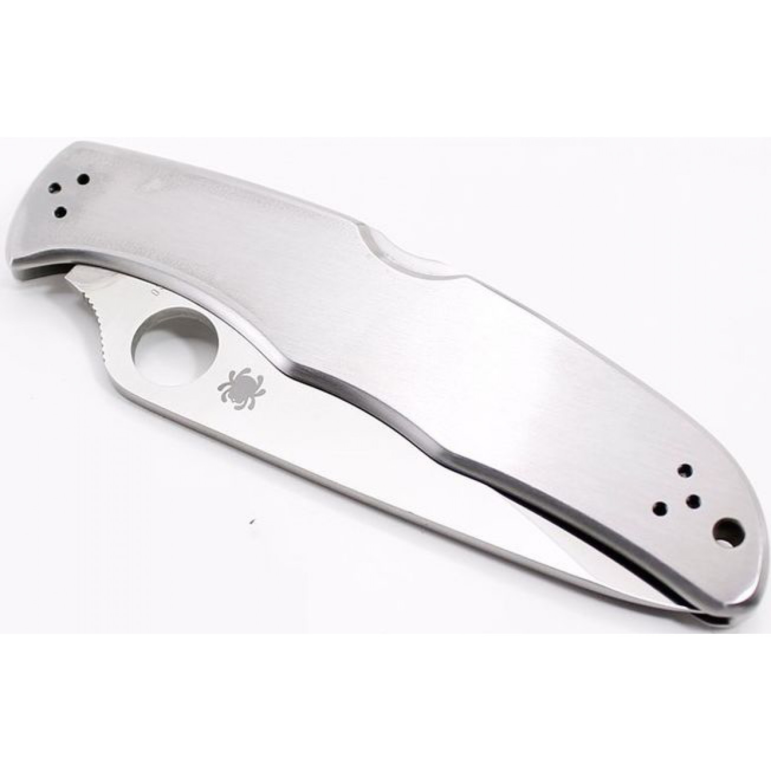 Складной нож Endura 4 - Spyderco 10P, сталь VG-10 Satin Plain, рукоять нержавеющая сталь - фото 8