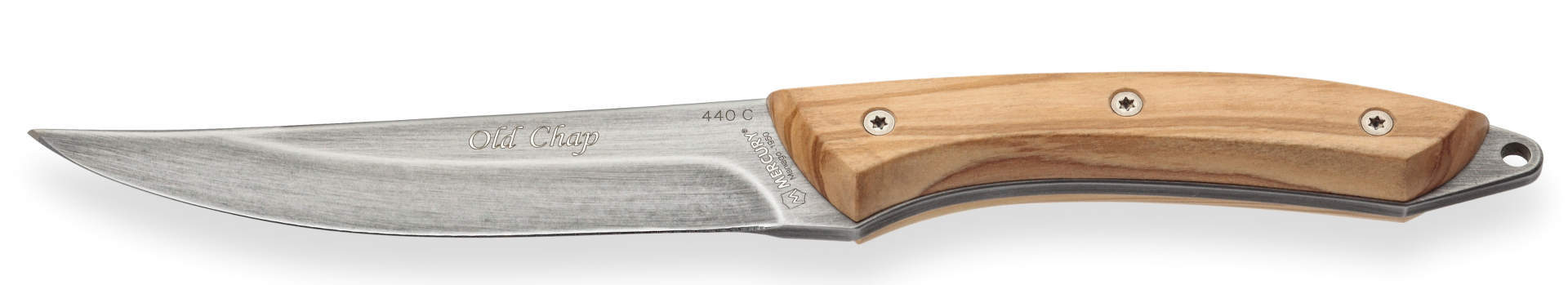 Нож с фиксированным клинком Mercury Old Chap, сталь 440C, оливковое дерево от Ножиков