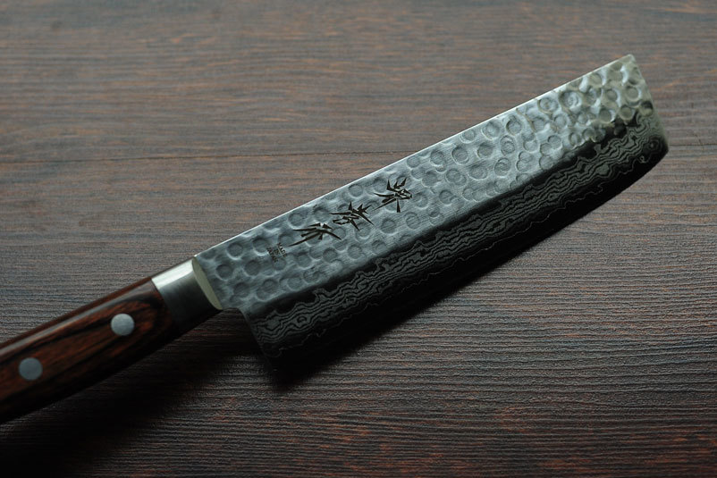 Нож Накири Sakai Takayuki 07223 160 мм, сталь VG-10, Damascus, 17 слоев, дерево - фото 10