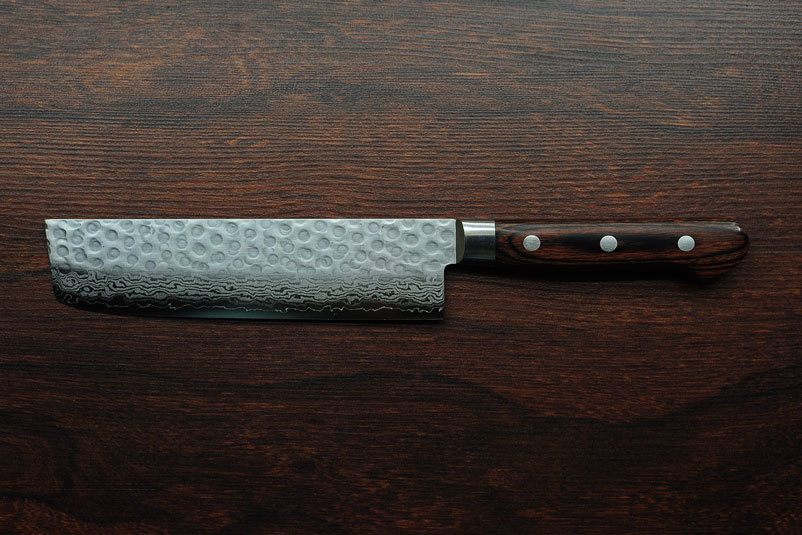Нож Накири Sakai Takayuki 07223 160 мм, сталь VG-10, Damascus, 17 слоев, дерево - фото 5