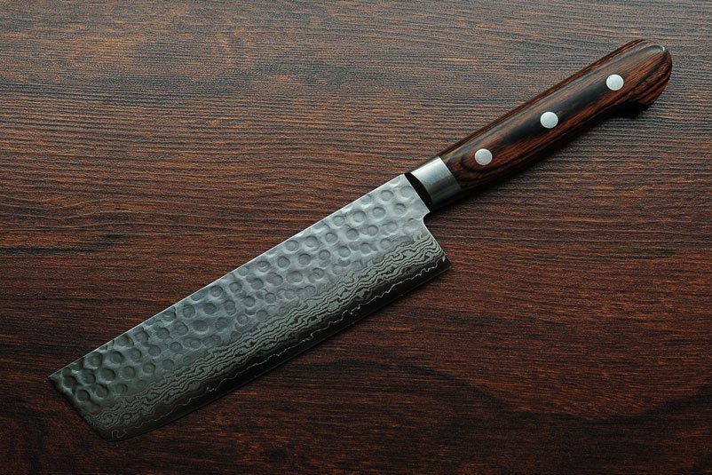 Нож Накири Sakai Takayuki 07223 160 мм, сталь VG-10, Damascus, 17 слоев, дерево - фото 7