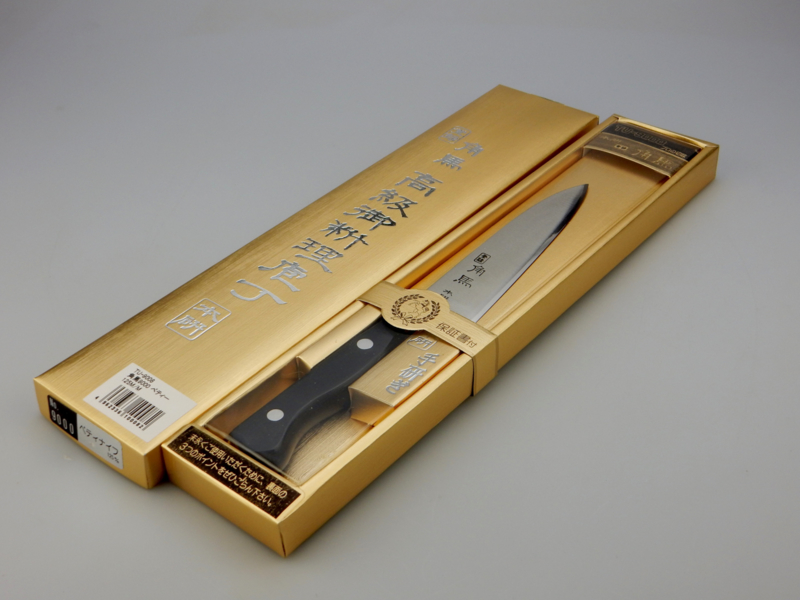 Нож кухонный универсальный Shimomura, сталь DSR1K6, рукоять pakka wood - фото 9