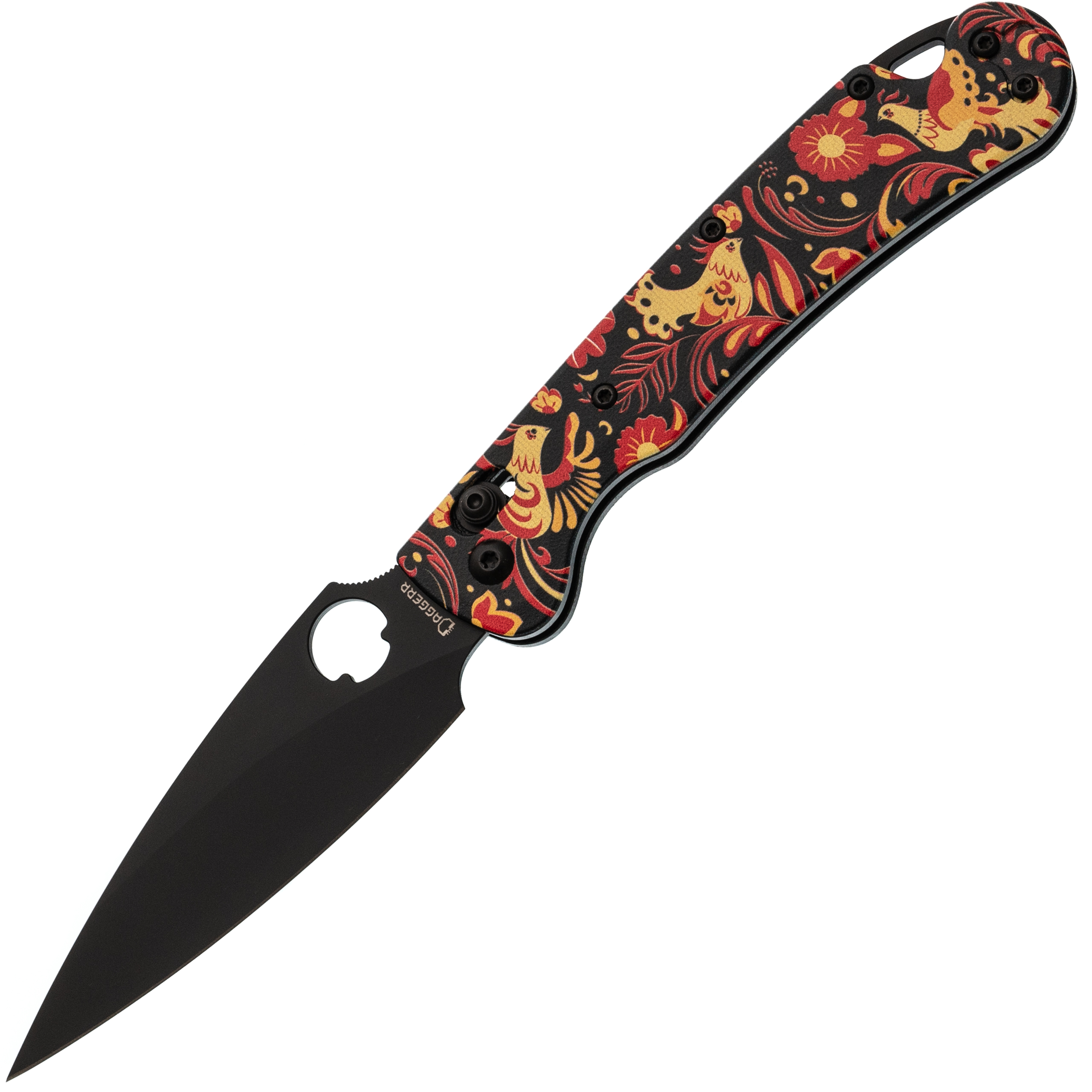 Складной нож Daggerr Sting Slim Khokhloma, сталь VG-10, рукоять G10