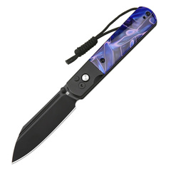 Фото Складной нож Artisan Cutlery Holm, сталь AR-RPM9, рукоять сталь/акрил, фиолетовый/черный