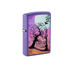 Фото Зажигалка ZIPPO Skull Tree с покрытием Purple Matte, латунь/сталь, черная