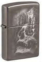 Фото Зажигалка ZIPPO Skull Design с покрытием Black Ice®, латунь/сталь
