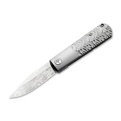 Фото Складной нож Boker BRLW Meteorite Damast Platinum Edition, сталь Damascus, рукоять титан