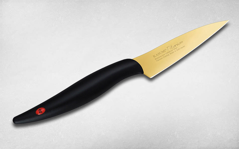 Нож кухонный для овощей Titanium 80 мм, Kasumi, 22008/G, сталь Molybdenum Vanadium, полипропилен, чёрный