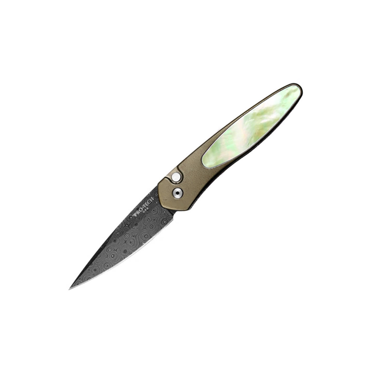 Cкладной нож Pro-Tech Newport Custom Titanium Mop, сталь дамаск