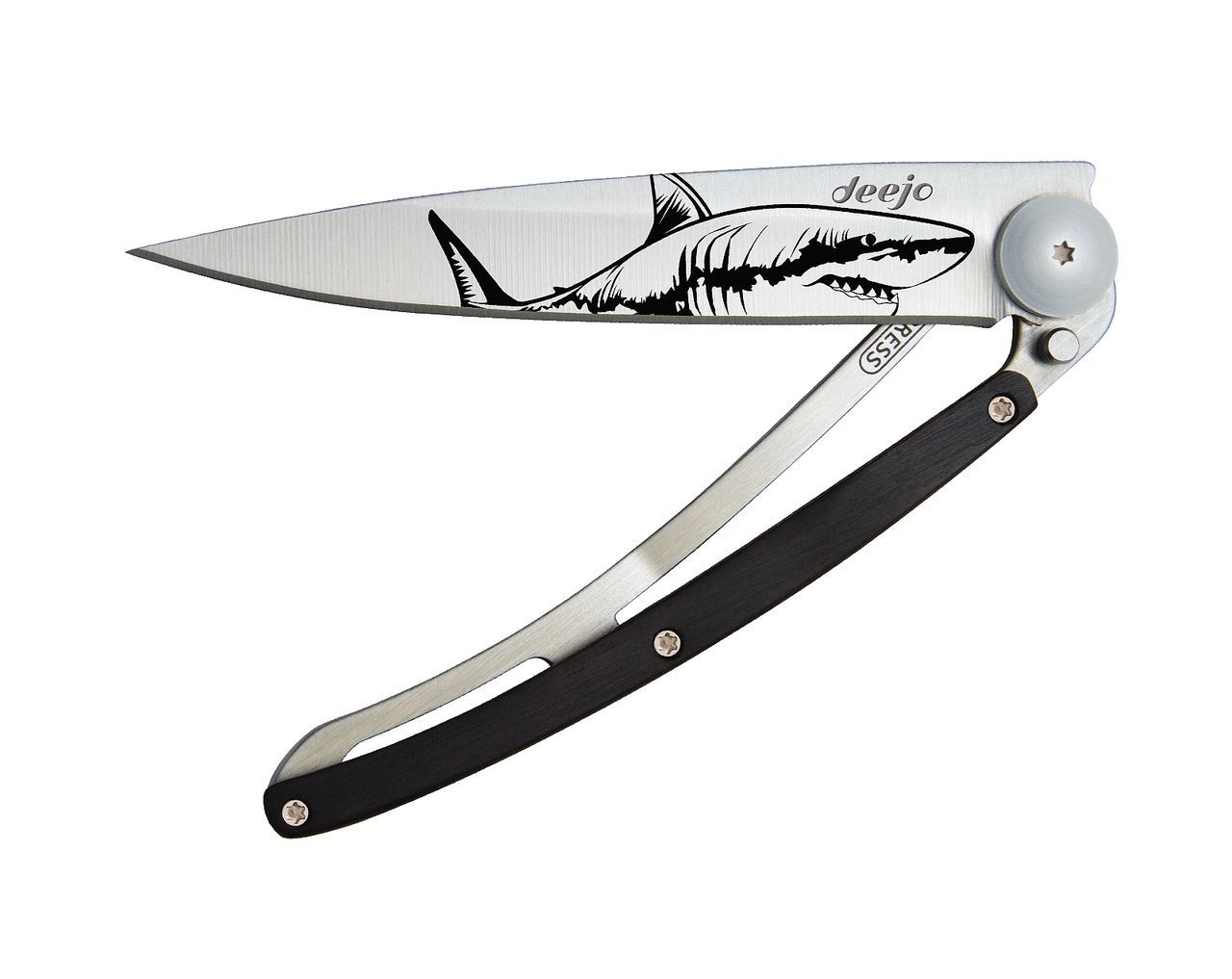 Складной нож Deejo Shark Titanium 37 g , Ebony wood