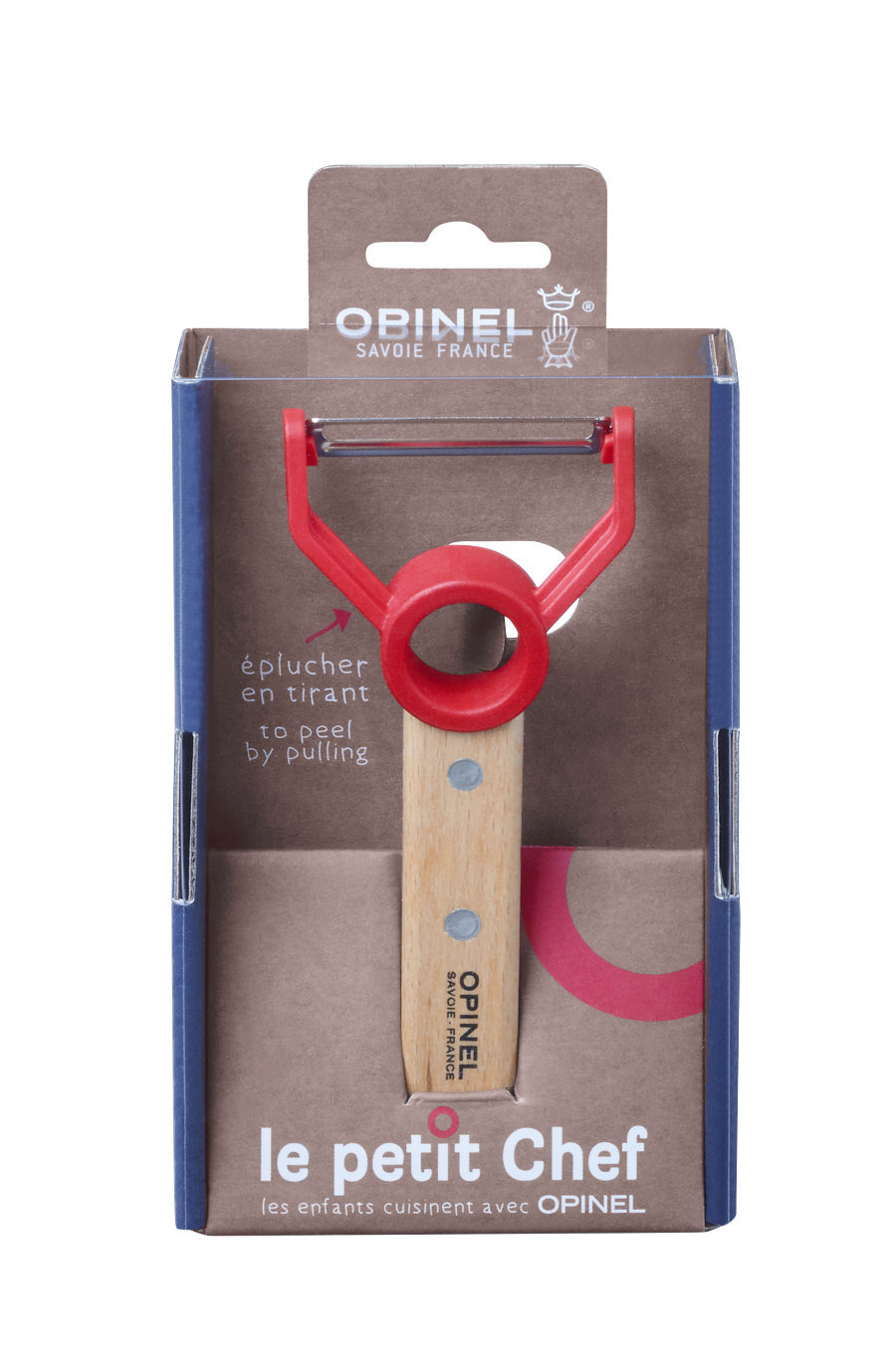 Нож для чистки овощей Opinel Peeler, деревянная рукоять, нержавеющая сталь, коробка - фото 2
