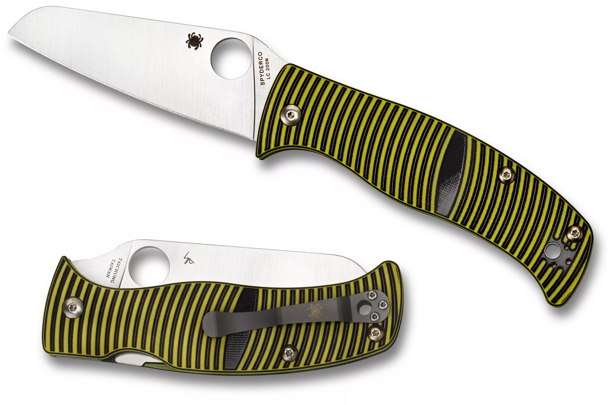 Нож складной Caribbean Sheepfoot Spyderco, сталь LC200N, рукоять G10