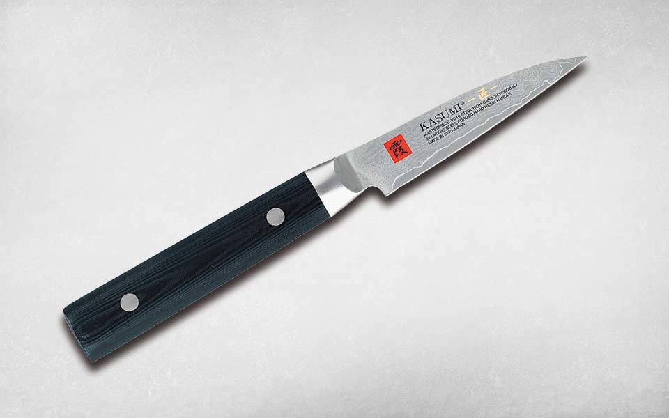Нож кухонный для чистки овощей 80 мм Kasumi 92008, сталь VG-10, рукоять микарта