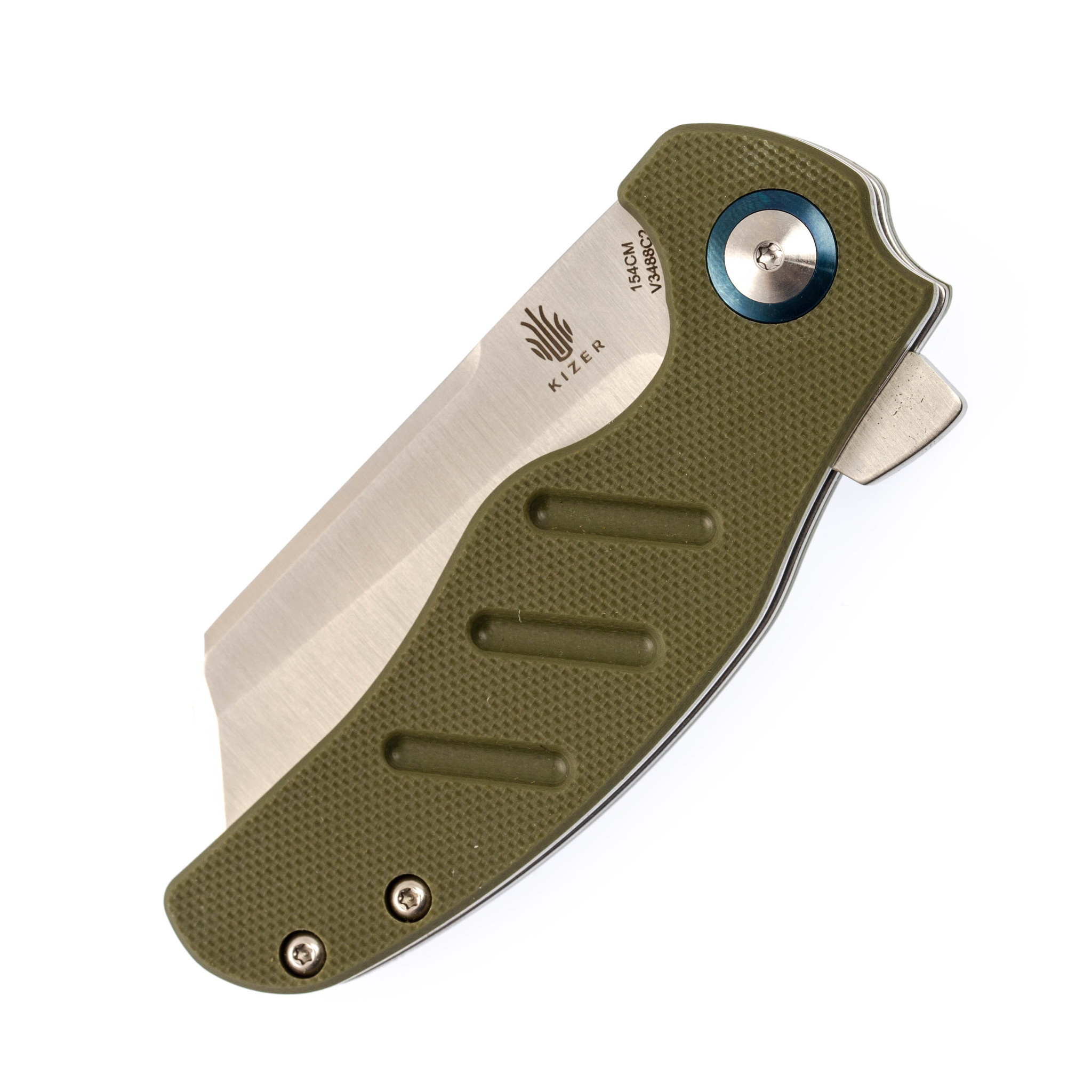 Складной нож Kizer C01C Green, сталь 154CM, рукоять G10 - фото 5