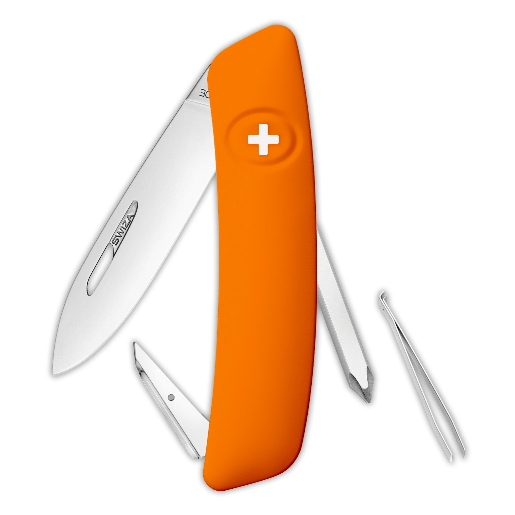 Швейцарский нож SWIZA D02 Standard, 95 мм, 6 функций, оранжевый