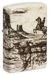 Фото Зажигалка ZIPPO Western Design с покрытием 540 Matte, латунь/сталь, белая