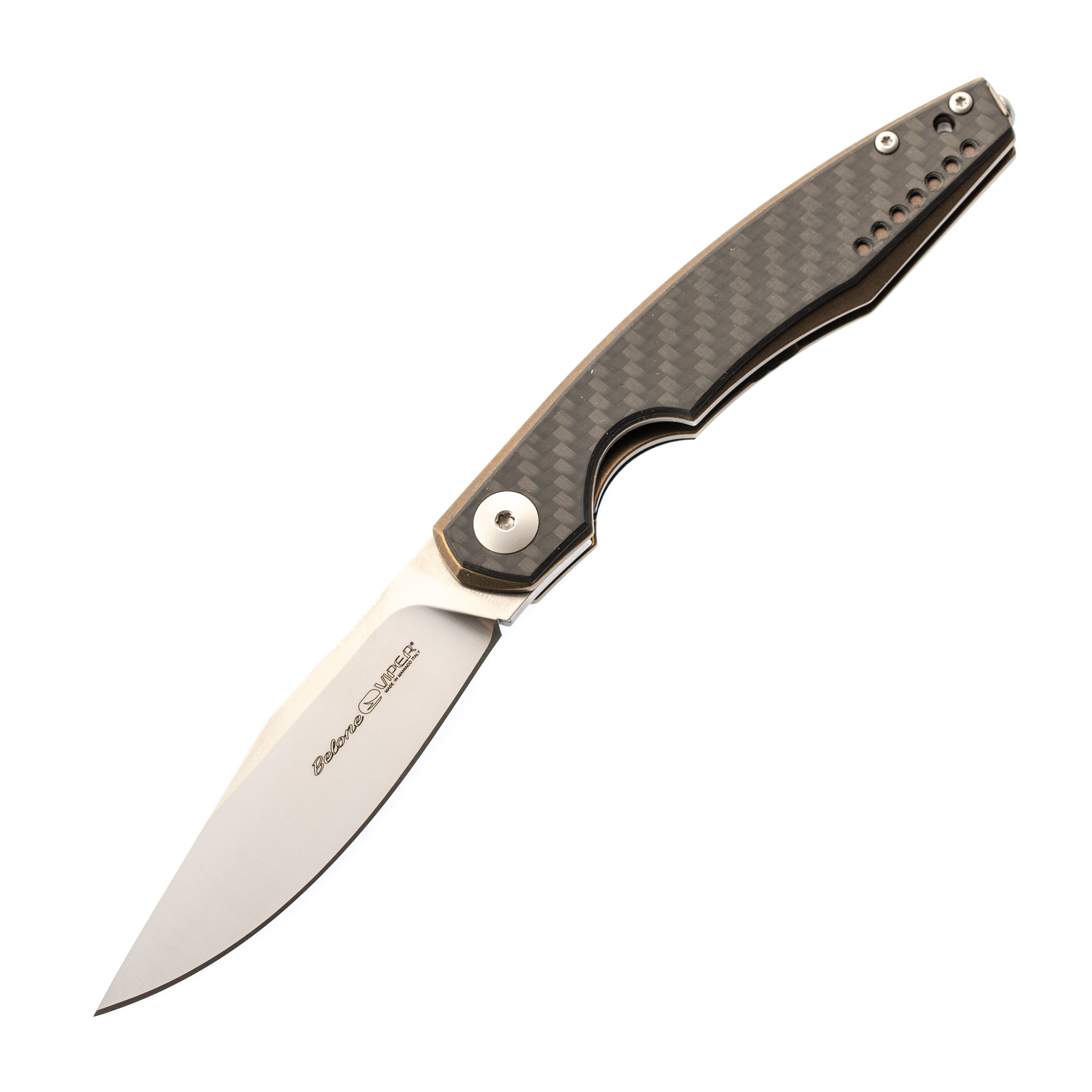 фото Складной нож viper belone, сталь m390 satin, titanium bronze/carbon