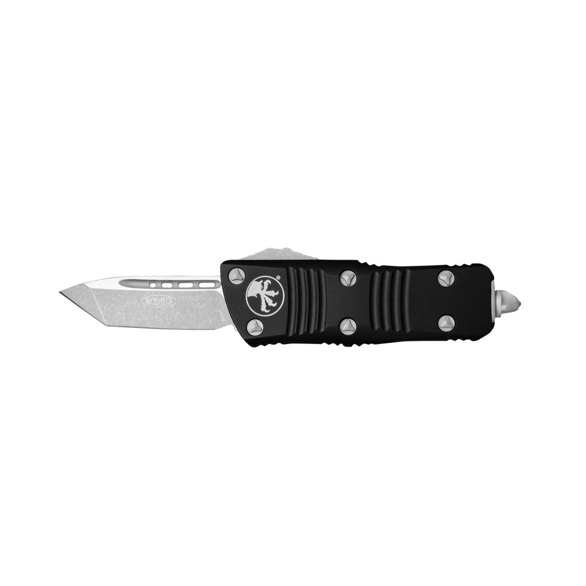 фото Автоматический выкидной нож microtech 240-4 mini troodon, сталь cts-204p, рукоять алюминий