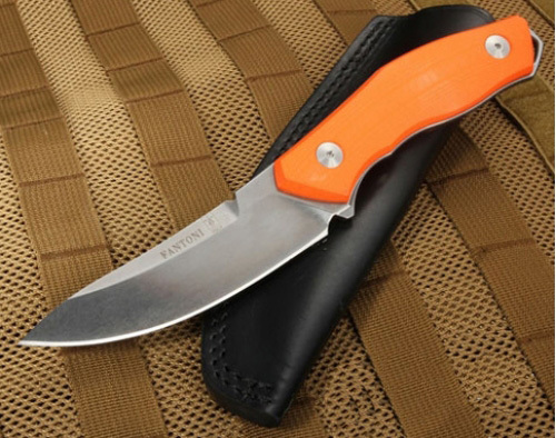 Нож с фиксированным клинком C.U.T. Fixed, Orange G-10 Scales, PVD - Coated CPM® S30V™, Dmitry Sinkevich (SiDiS) Design, Black Leather Sheath 10.6 см. - фото 2