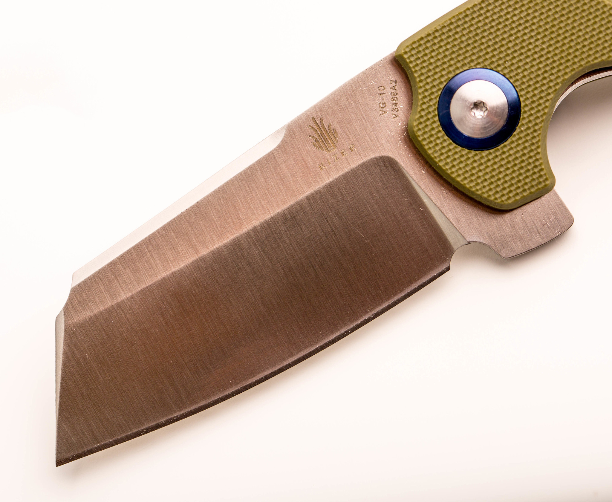 Складной нож Kizer C01C, сталь VG-10, рукоять G10, хаки - фото 3