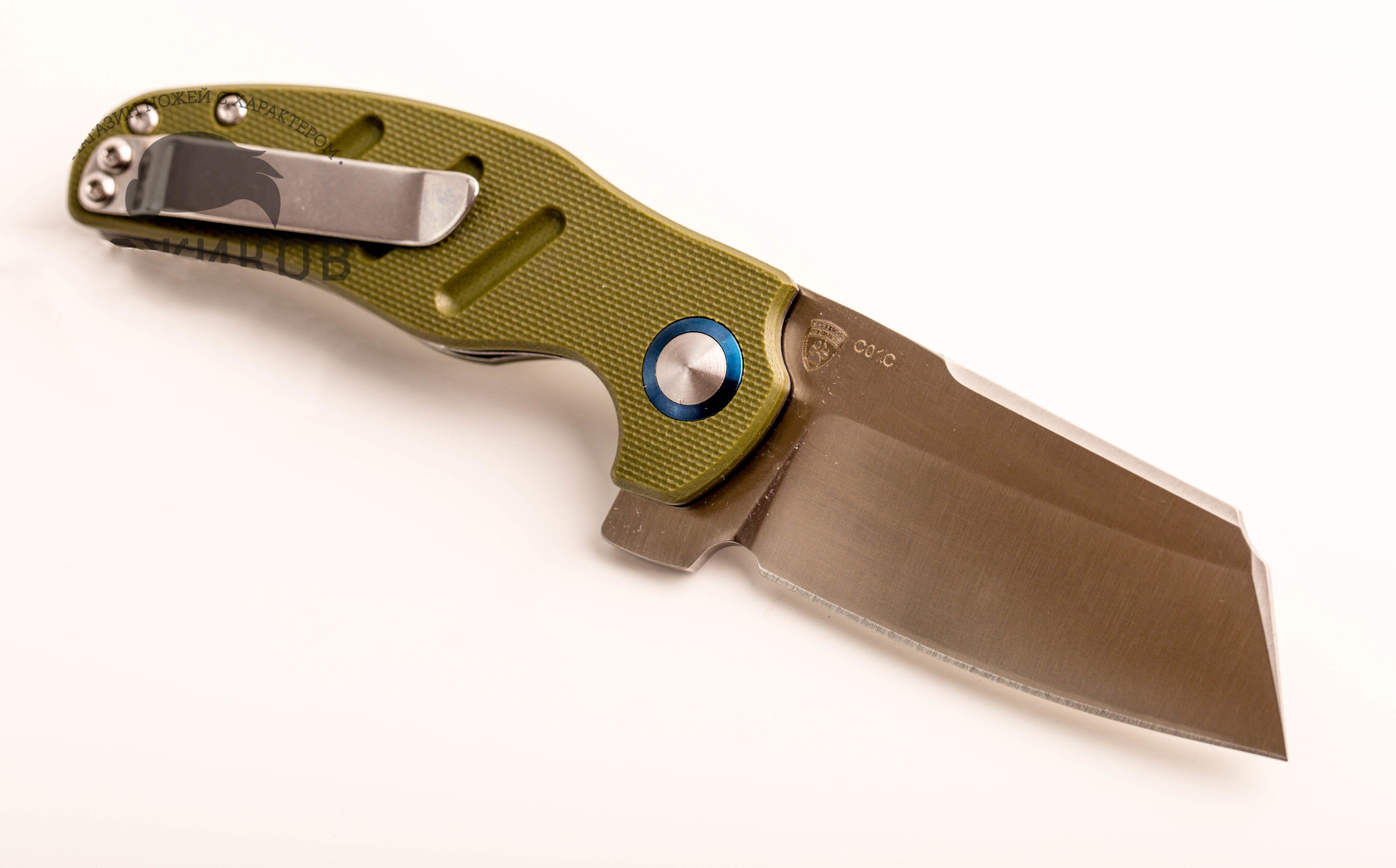 Складной нож Kizer C01C, сталь VG-10, рукоять G10, хаки - фото 4