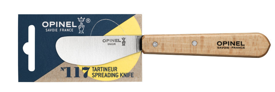 Нож для масла Opinel №117, деревянная рукоять, блистер, нержавеющая сталь от Ножиков