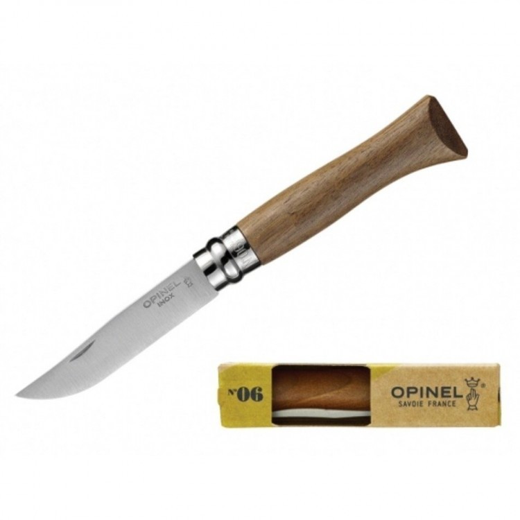 Нож складной Opinel №6 Walnut Tree, сталь Sandvik™ 12С27, рукоять орех, 002025 - фото 3
