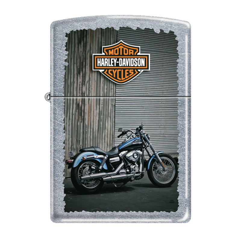 Зажигалка ZIPPO Harley-Davidson® Байк, с покрытием Street Chrome™, латунь/сталь, серебристая, 36x12x56 мм 