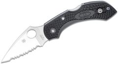 Фото Складной нож Dragonfly 2 - Spyderco 28SBK2, сталь VG-10 Satin Serrated, рукоять термопластик FRN чёрный